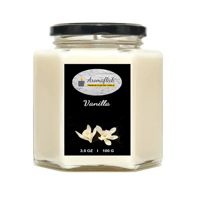 Vanilla Scented Candle in Hexagonal Jar