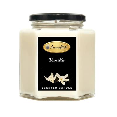 Vanilla Scented Candle in Hexagonal Jar