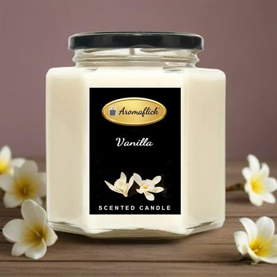 Vanilla Scented Candle in Hexagonal Jar