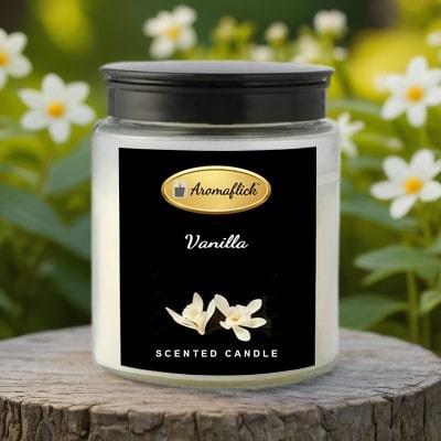 Vanilla Scented Candle in Glass Jar