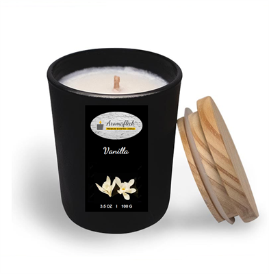 Vanilla Scented Candle in Black Jar