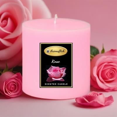 Rose Pillar Scented Candle 