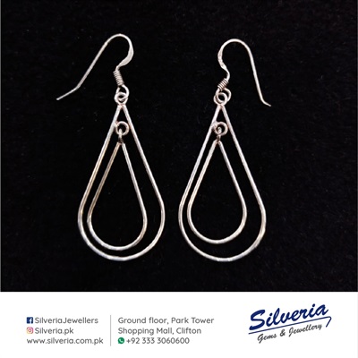 Teardrop-shaped earrings in 925 Sterling Silver