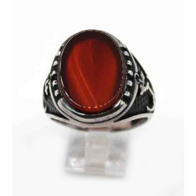 Turkish Ring Brown Onyx 925 Sterling Silver