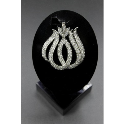Beautiful Silver Allah Pendant With Cubic Zircon