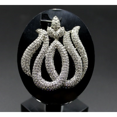 Beautiful Silver Allah Pendant With Cubic Zircon