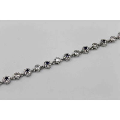 Beautiful bracelet with blue and white zircon