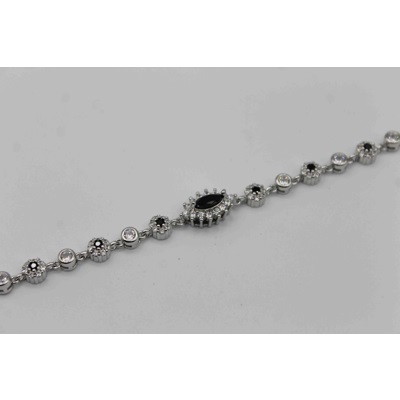 Beautiful bracelet with Marquise shaped black and white zircon