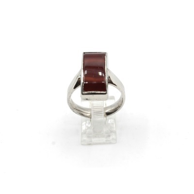 Brown Onyx Silver Ring For Gents