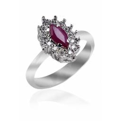 Marquise shaped 925 Sterling Silver Ring