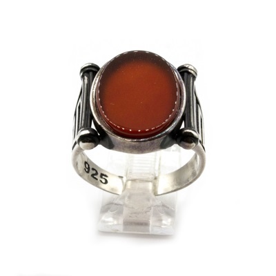 Turkish Ring Brown Onyx 925 Sterling Silver