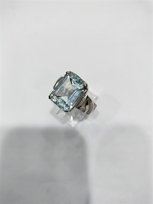 Aquamarine ring for men in 925 Sterling Silver