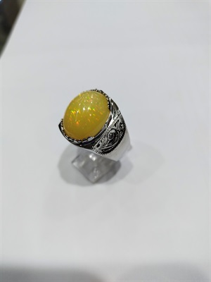 Natural Opal ring for men in 925 Sterling Silver