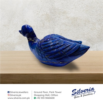 Duck carved out of Natural Lapiz Lazuli stone