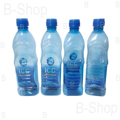 Plastic Blue Water Bottles Set of 4