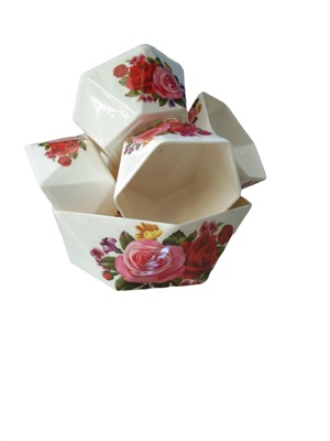 Set of 7 - Melamine Cereal/Desert/Fruit Bowls (6 Small & 1 Large)