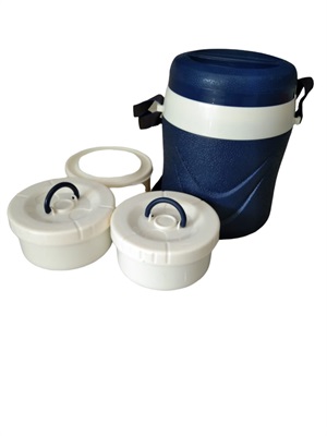 Mega Lunch Carrier With 3 Stainless Steel Office Plastic Lunch Box