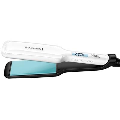 Remington Shine Therapy Wide Plate Ceramic Hair Straighteners for Longer Thicker Hair with Morrocan Argan Oil - S8550