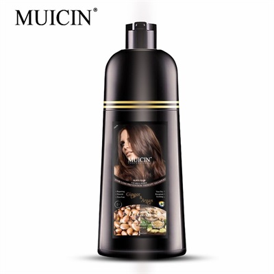 MUICIN Black 5 in 1 Hair Color Shampoo Ginger & Argan Oil 500 ML - For Men & Women