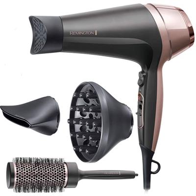Remington Curl and Straight Confidence Hairdryer, Lightweight Ionic Hair Dryer with Diffuser, Curling Nozzle, Smoothing Nozzle and Hair Brush D5706