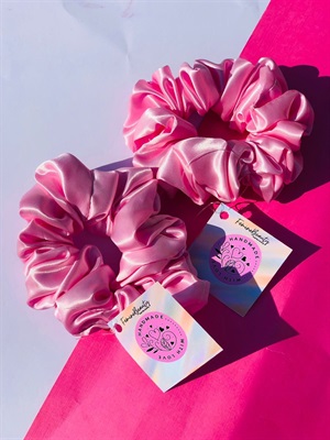 Light Pink silk scrunchie/Hair tie