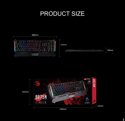 B875N Gaming Keyboard | Light Strike | Blue Switch | Bloody