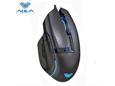 Aula F808 FPS/MOBA Gaming Mouse Wired with Fire Button, 7 Buttons Programmable, RGB LED Backlit, Ergonomic Optical USB Cable PC Gaming for Laptop, Desktop Computer (Black)
