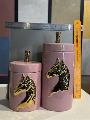 Horse Candy Jar Pink Set