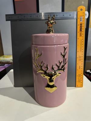 Deer Candy Jar Pink Large