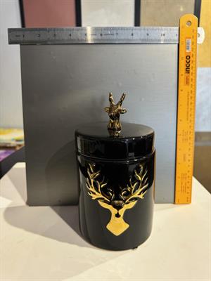 Deer Candy Jar Black Small