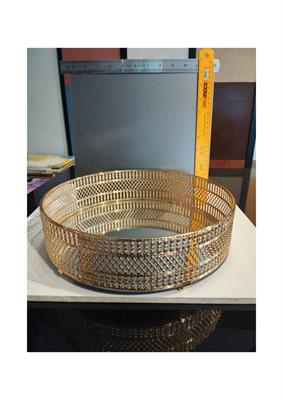 Golden Iron Jewelry Storage Tray Glass Mirror 3