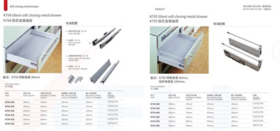 (K705-350) Silent Soft Closing Metal Drawer tandem box