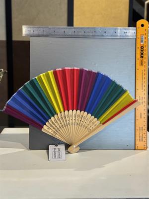 Jelly Colorful Silk Folding Fan Rainbow Portable Handheld Fans 