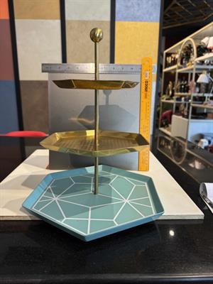 Ikea Serving Stand 3-tier Golden/turquoise