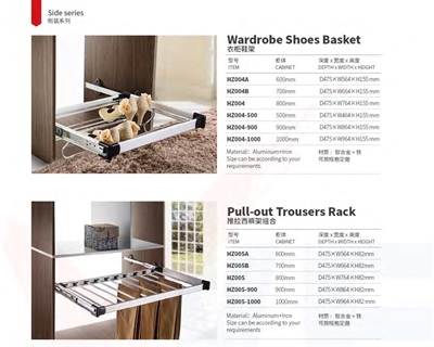 (Hz004B) Aluminum and Iron Drawer Shoes Rack for Wardrobe