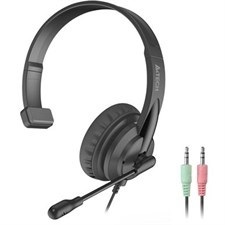 A4Tech HS-11 Mono Headset - Black - 2 x 3.5mm Plug