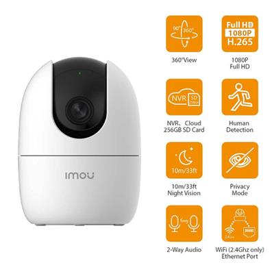 IMOU Ranger 2 IPC-A22EP-D 2MP WiFi Pan & Tilt Camera with Two-way Talk, Built-in Siren and Tracking