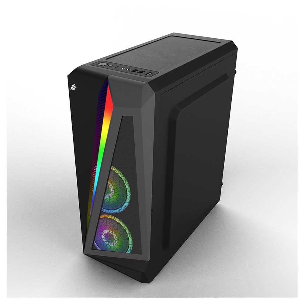 1st player Rainbow R5 Tempered Glass LED Strip Gaming Case