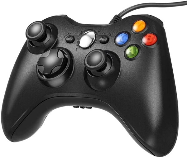 Xbox 360 Wired Controller,USB Gamepad for Microsoft Xbox 360 /Slim/PC,Black