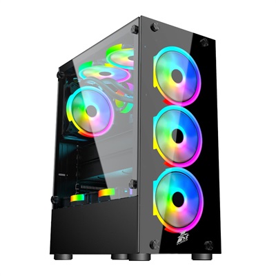 1st player FIREDANCING series V2-A (Black) with 4 Fans ATX Gaming Case