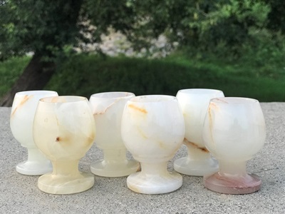 Marble |Cherry Glass Set ,6 Pieces