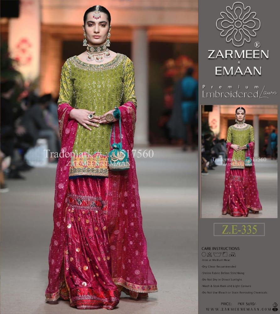 zarmeen emaan lawn collection 2020 price