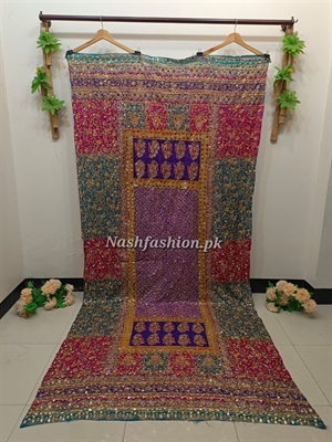 Dupatta Silk Multi Color Mirror Work - D28