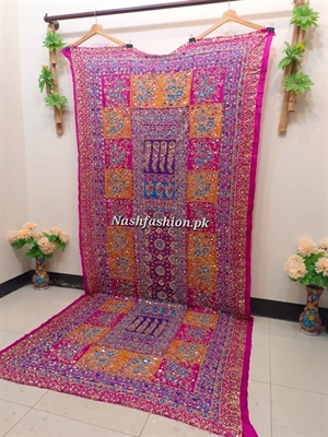 Dupatta Silk Multi Color Mirror Work - D27