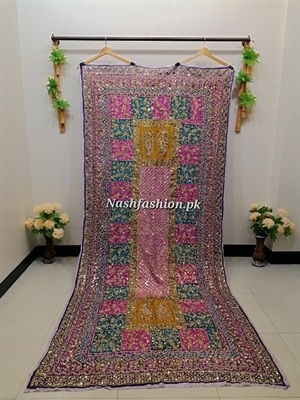 Dupatta Silk Multi Color Mirror Work - D30