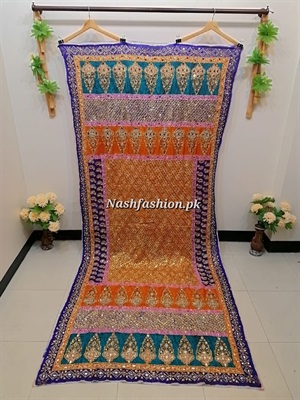 Dupatta Silk Multi Color Mirror Work - D29