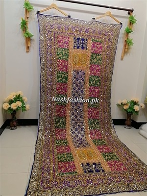 Dupatta Silk Multi Color Mirror Work - D23