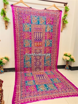 Dupatta Silk Multi Color Mirror Work - D20