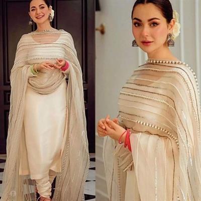 Pearls Handwork Chiffon Dupatta