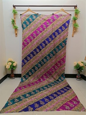 Dupatta Silk Multi Color Mirror Work - D19